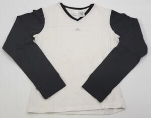 L6) Etonic Long Sleeve Cotton T-Shirt Black and White Size Small